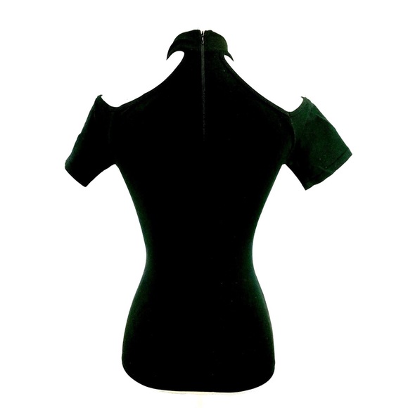 Caged Turtleneck Cold Shoulder Top - Picture 2 of 3